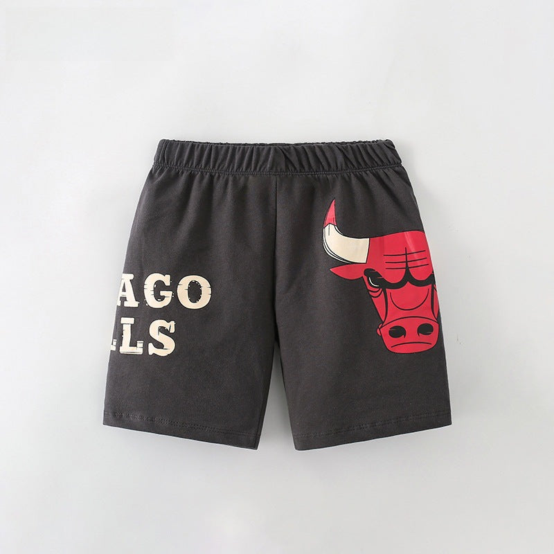 Boy's new leisure printed elastic waist short pants