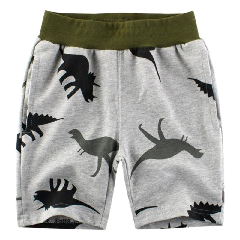 Dinosaur Print Gray Shorts for Boys