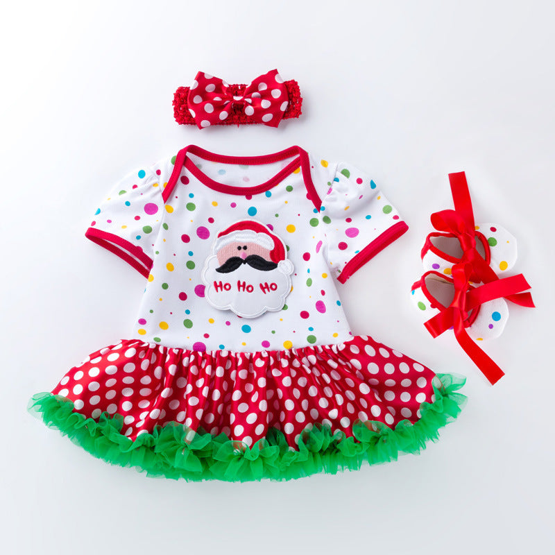 Short Sleeves Christmas Dresses for 22-23 Inches Reborn Dolls