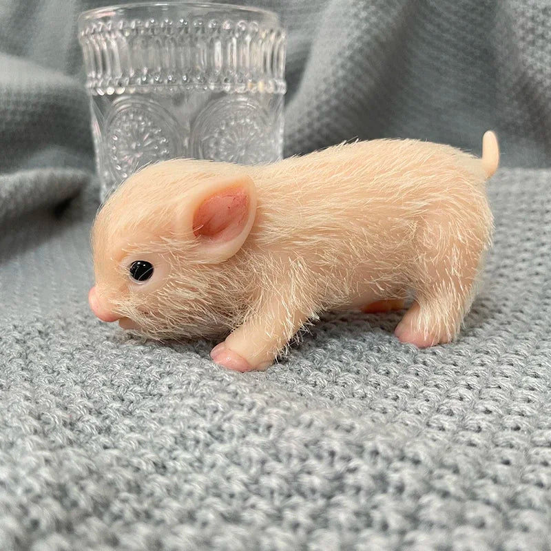 12cm realistic silicone open eyes mini reborn piglets