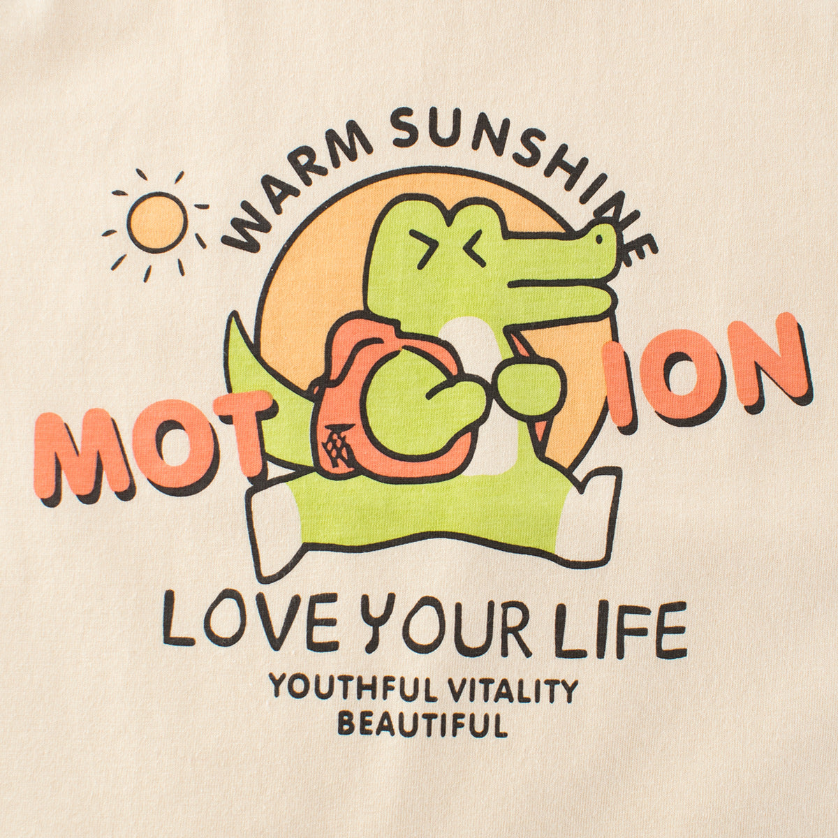 Cartoon animal color matching print short sleeve T-shirt