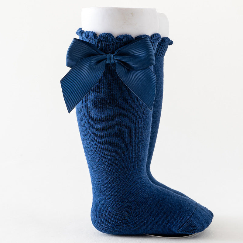 Solid Color Knee Length Butterfly Socks for Baby
