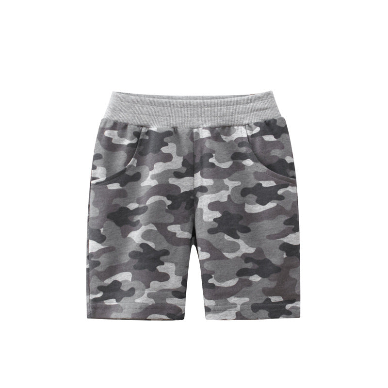 Gray camouflage short pants for boys