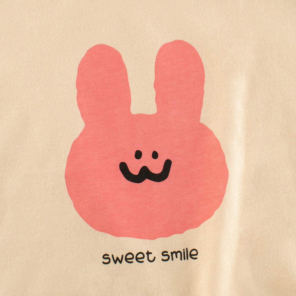 Cartoon rabbit round neck color matching short sleeve T-shirt