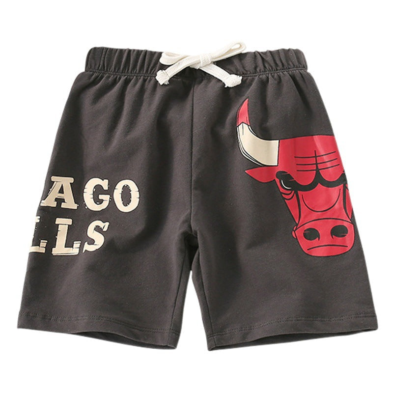 Boy's new leisure printed elastic waist short pants