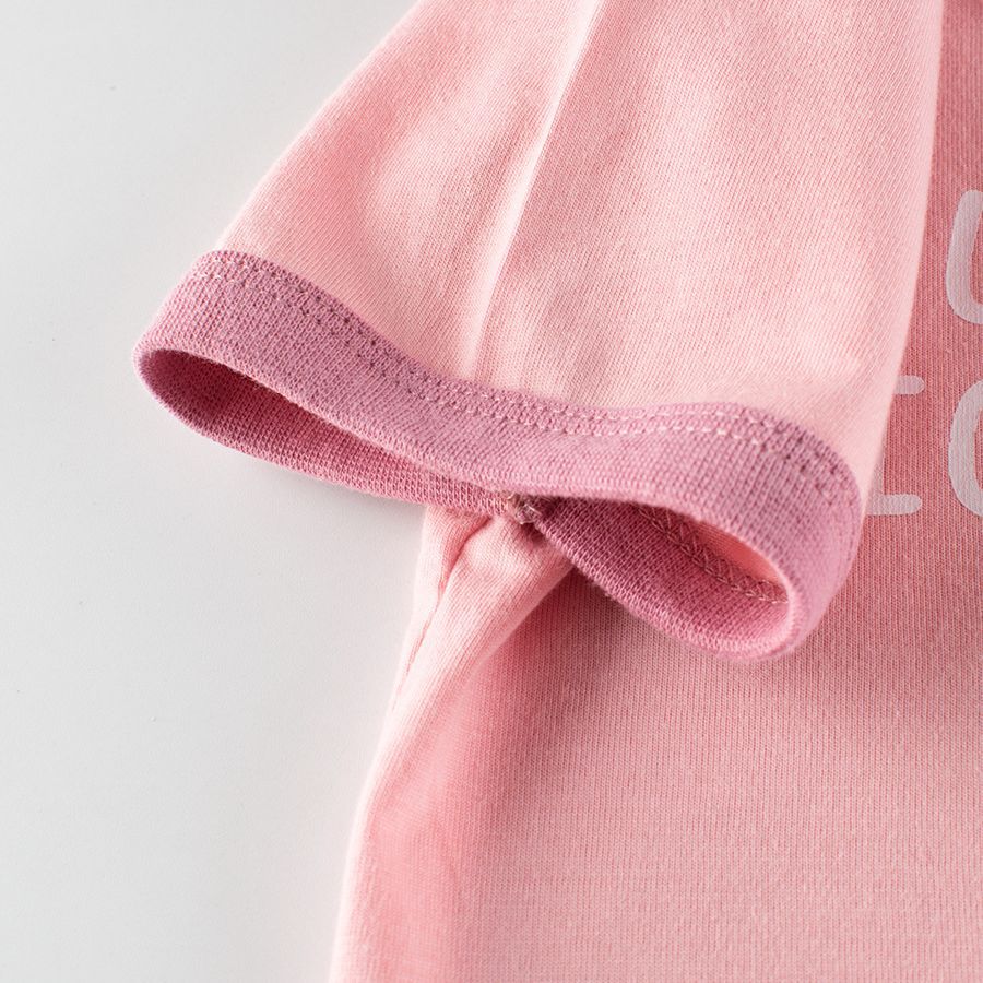 Pink Ice Cream Print Crew Neck Short Sleeve T-Shirt