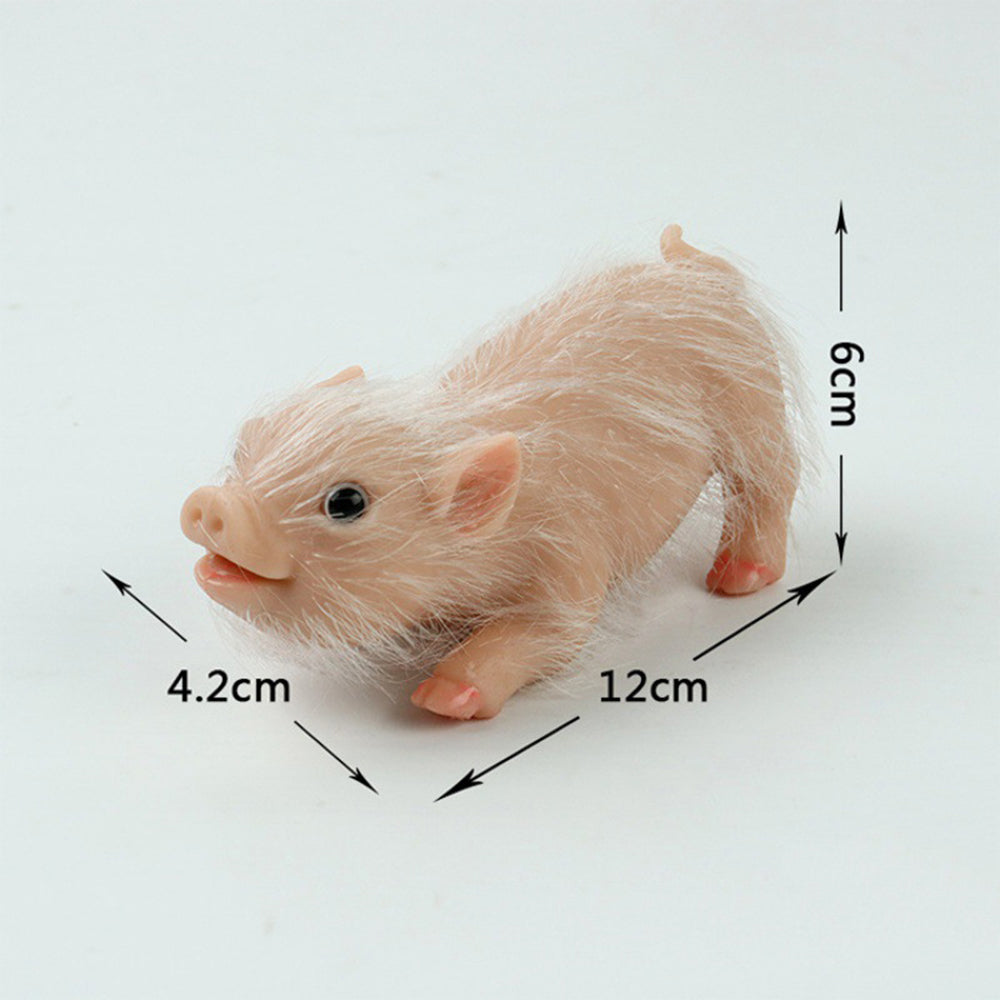 12cm realistic silicone mini reborn pig with open eyes