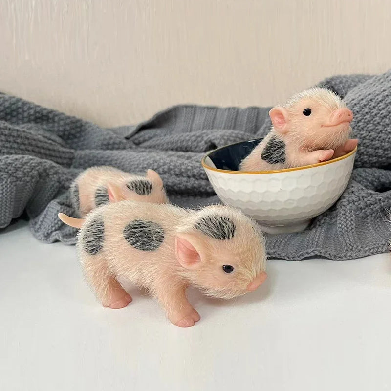 12cm realistic silicone open eyes mini reborn piglets