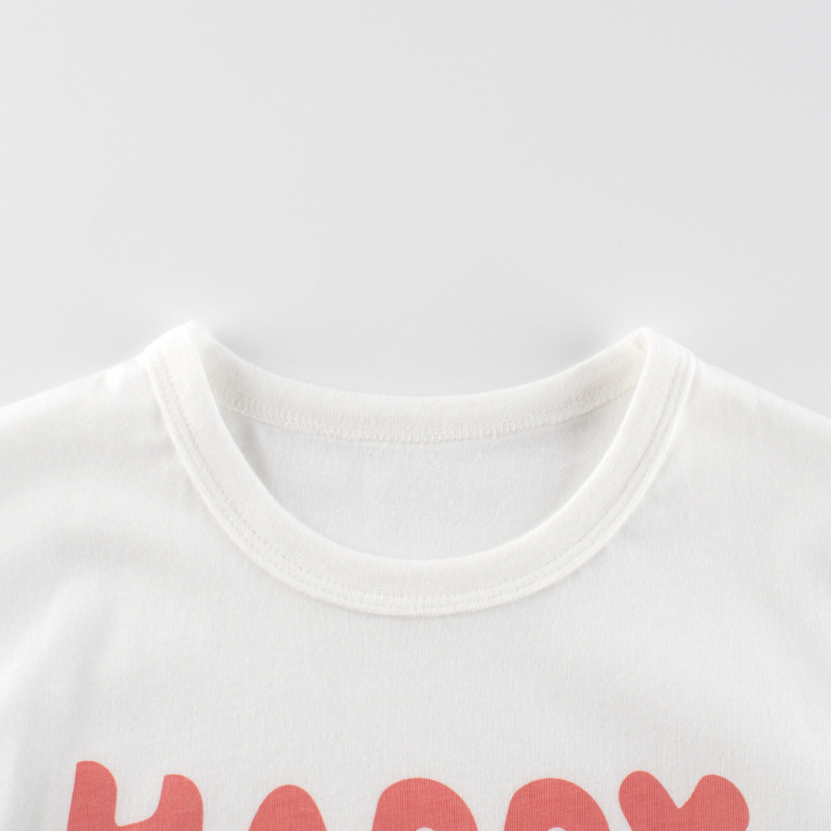 White Bear Cartoon Crew Neck Short Sleeve T-Shirt
