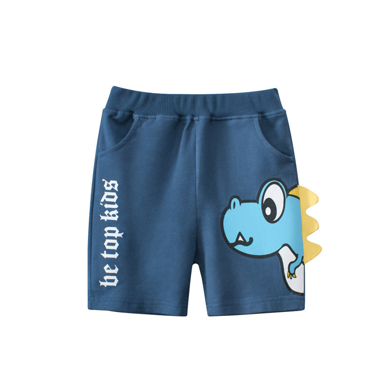 Cartoon dinosaur Print Summer Shors for Boys