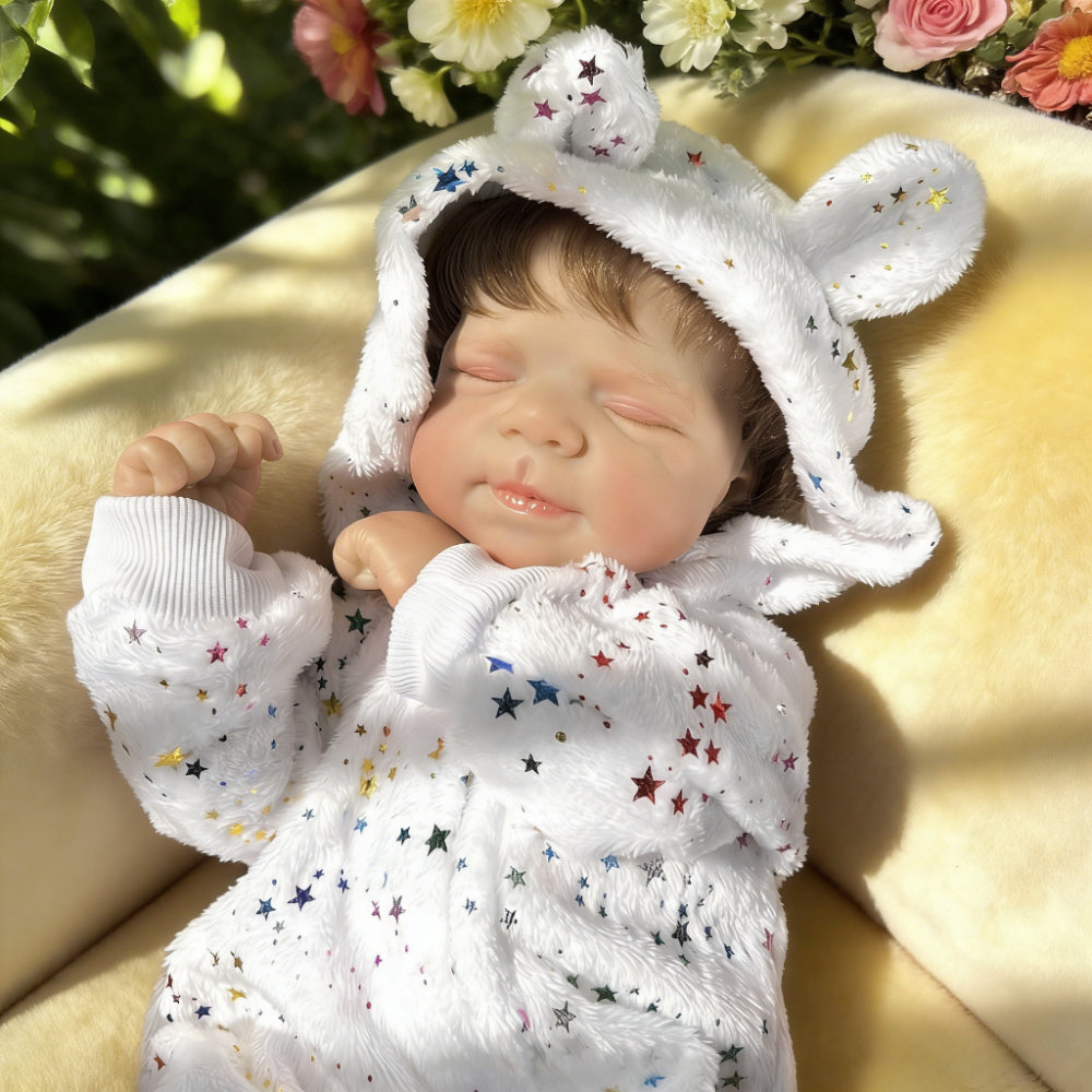 48cm Realistic Closed Eyes Pascale Reborn Baby Girl In Star Jumpsuit