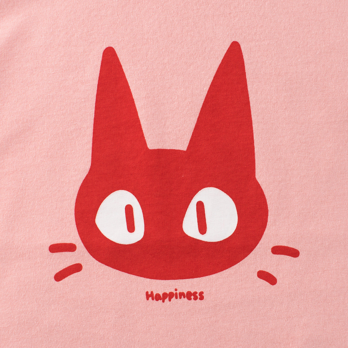 Cartoon Cat Head Printed Cotton Short Sleeve T-shirt