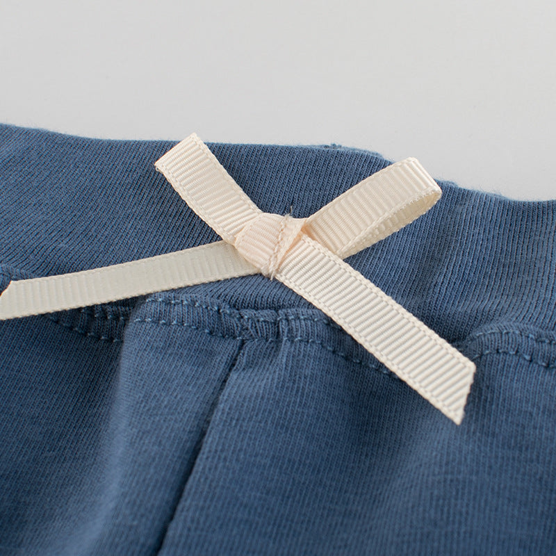 Cotton Solid Color Ruffled shorts for Girls