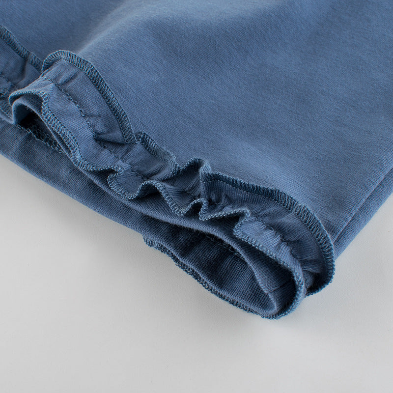 Cotton Solid Color Ruffled shorts for Girls