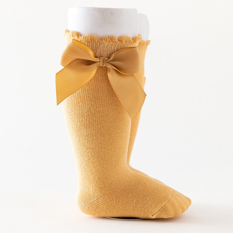 Solid Color Knee Length Butterfly Socks for Baby