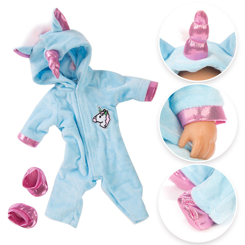 17-18 Inches Cartoon Unicorn Reborn Doll Clothes(Only Clothes, no doll)