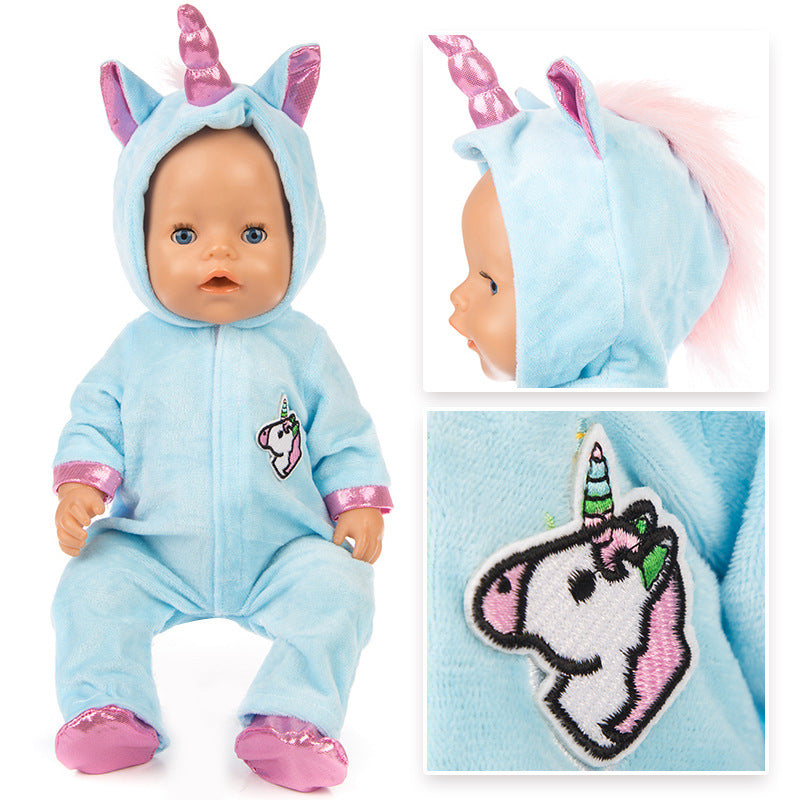 17-18 Inches Cartoon Unicorn Reborn Doll Clothes(Only Clothes, no doll)