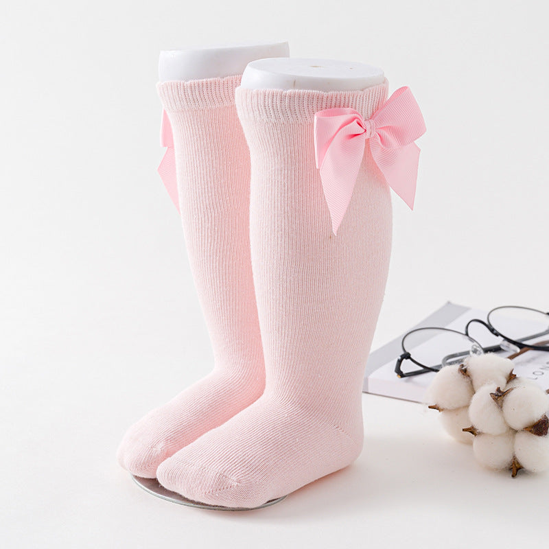 Solid Color Knee Length Butterfly Socks for Baby