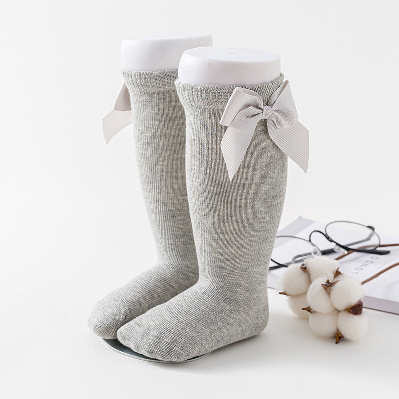 Solid Color Knee Length Butterfly Socks for Baby