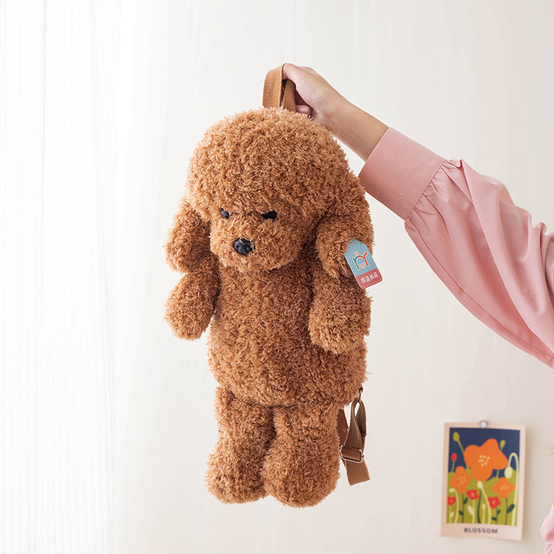 Simulation plush teddy dog backpack