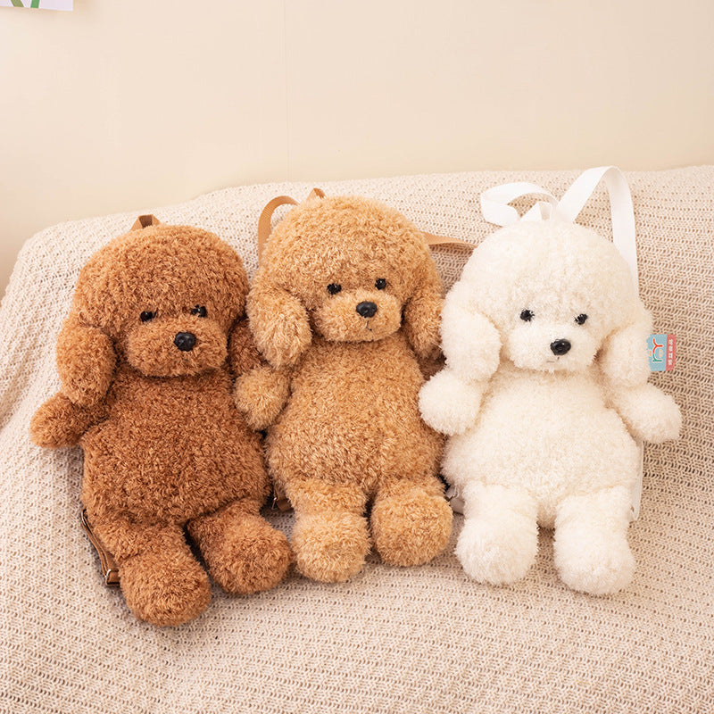 Simulation plush teddy dog backpack