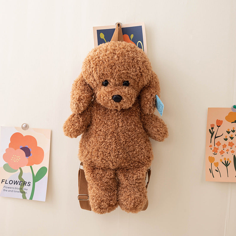 Simulation plush teddy dog backpack
