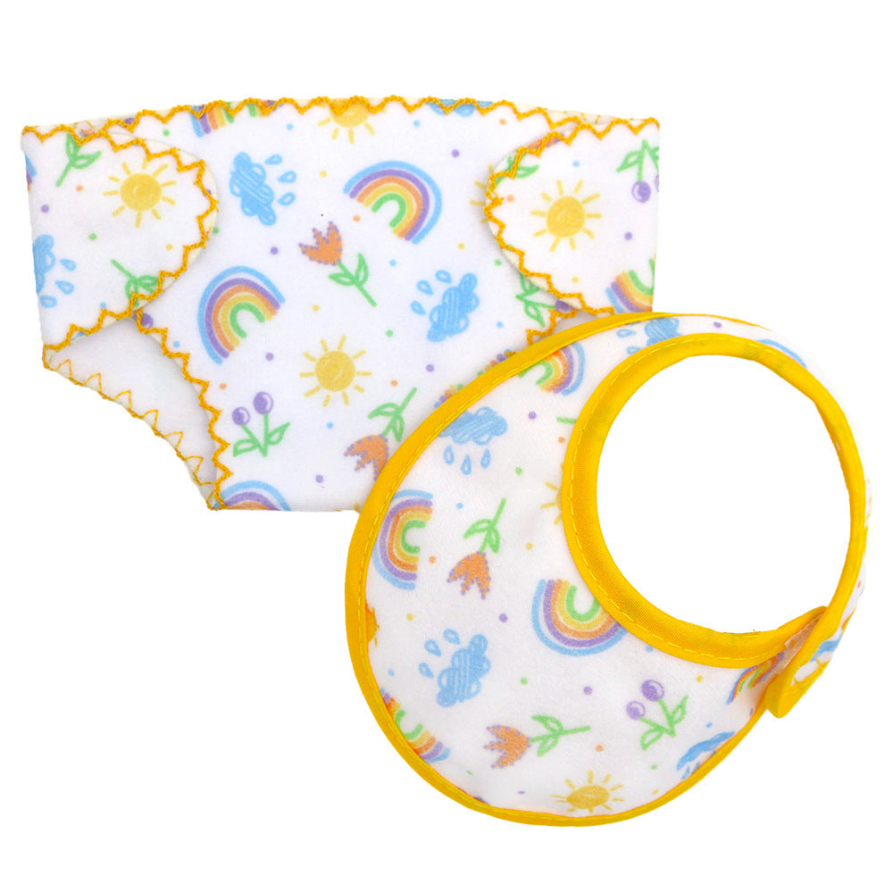Diapers and bibs 2-Piece Set for 12 Inches Reborn Dolls