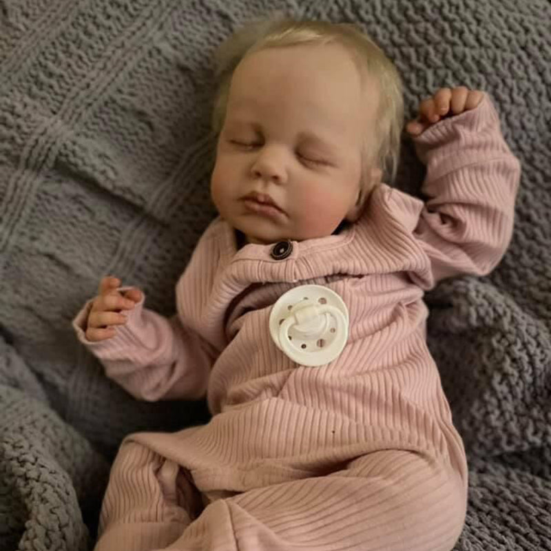 20 Inches Open Eyes Dark Skin Curly Hair Reborn Doll-Lanny