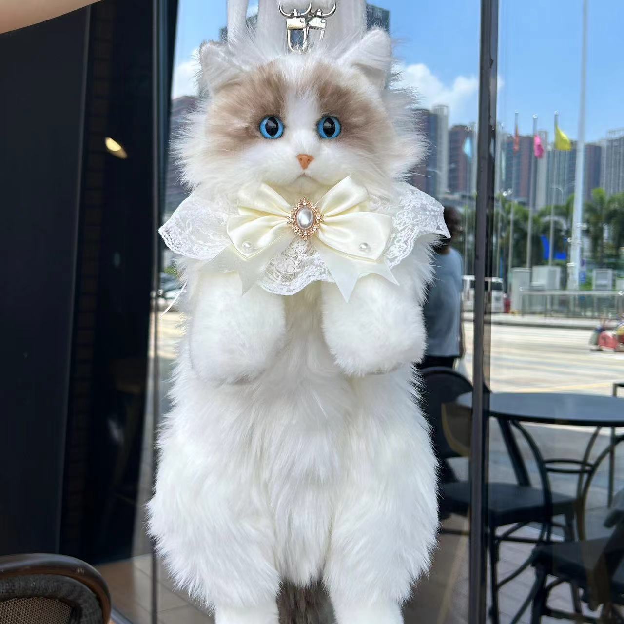 Cute Lifelike Simulation Ragdoll Cat Plush Backpack
