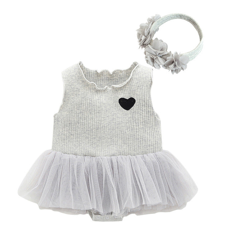 Cute Jumpsuit Dress and Headband 2-Piece Set for 22-24 Inches Dolls