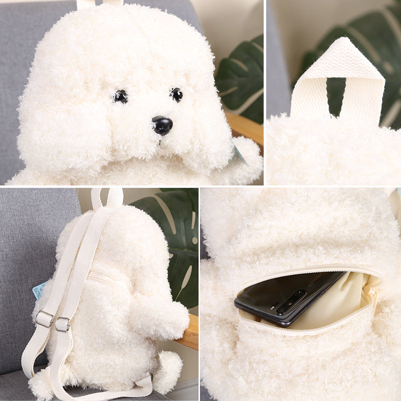 Simulation plush teddy dog backpack