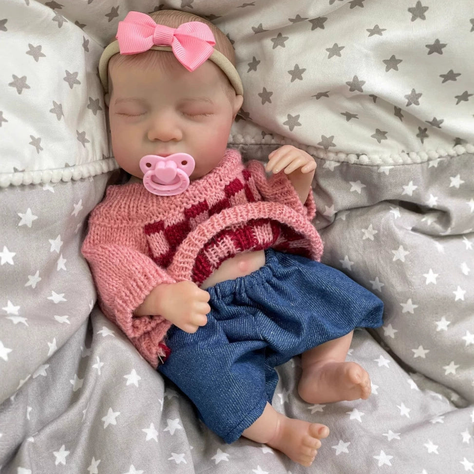 30cm Realistic Sleeping Mini Reborn Dolls Girls-Levi
