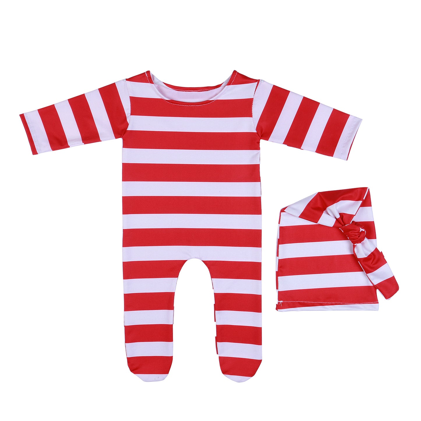Christmas Knot Hat and Pajama Set for 18-20 Inches Reborn Dolls
