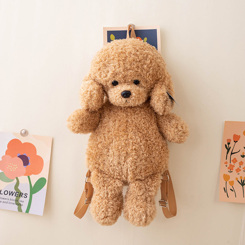 Simulation plush teddy dog backpack