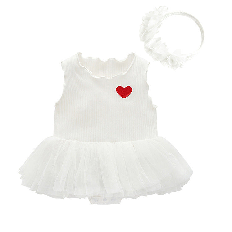Cute Jumpsuit Dress and Headband 2-Piece Set for 22-24 Inches Dolls