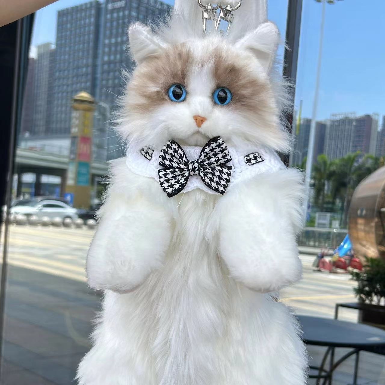 Cute Lifelike Simulation Ragdoll Cat Plush Backpack