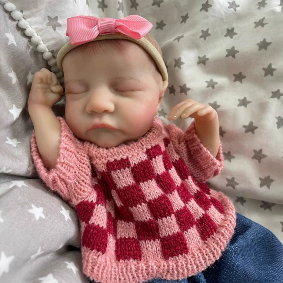 30cm Realistic Sleeping Mini Reborn Dolls Girls-Levi