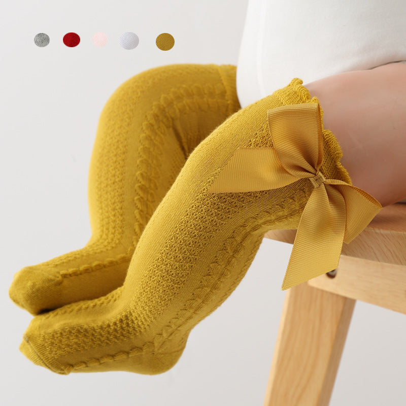 knee-length children's socks with bow