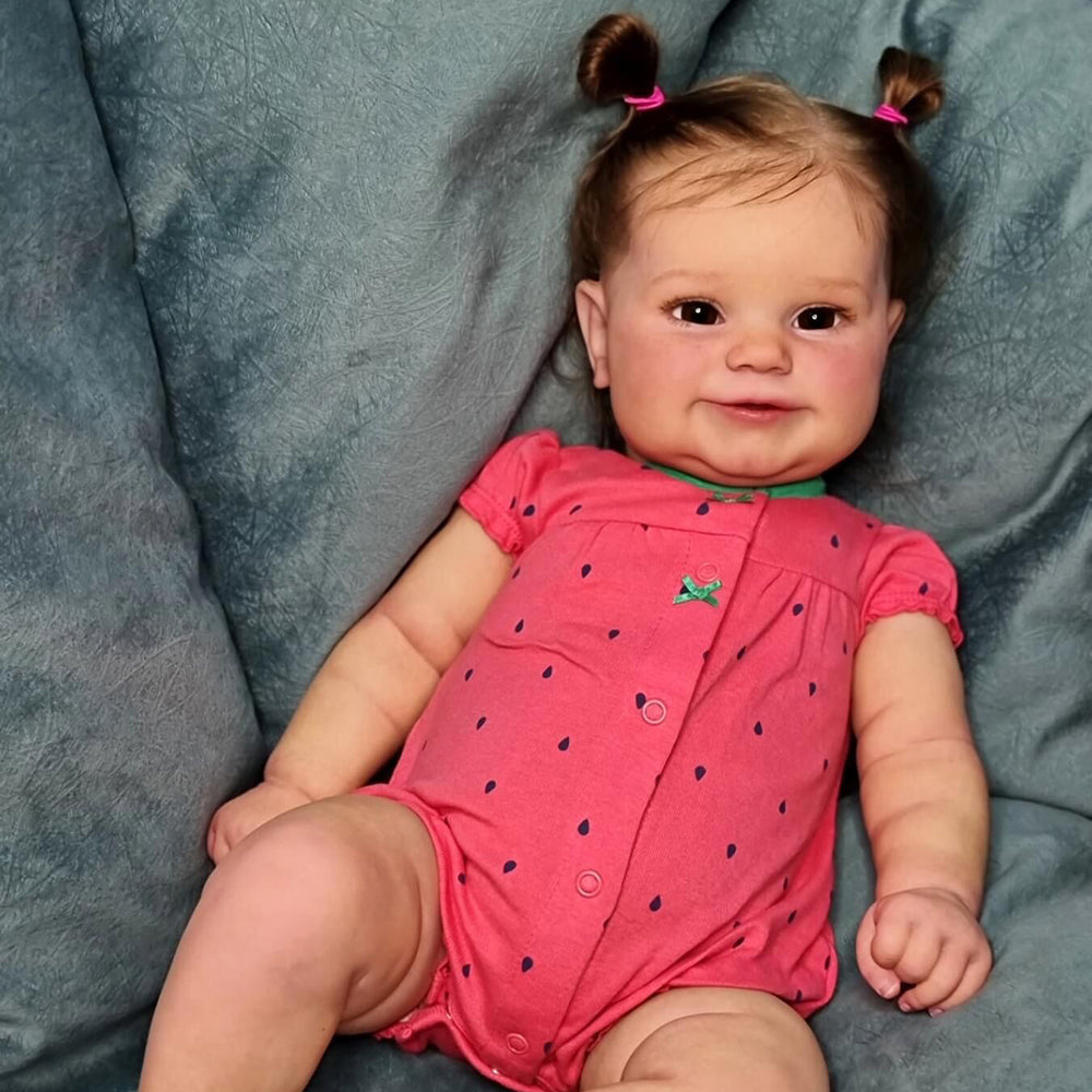 20 Inches Open Eyes Dark Skin Curly Hair Reborn Doll-Lanny main image 0