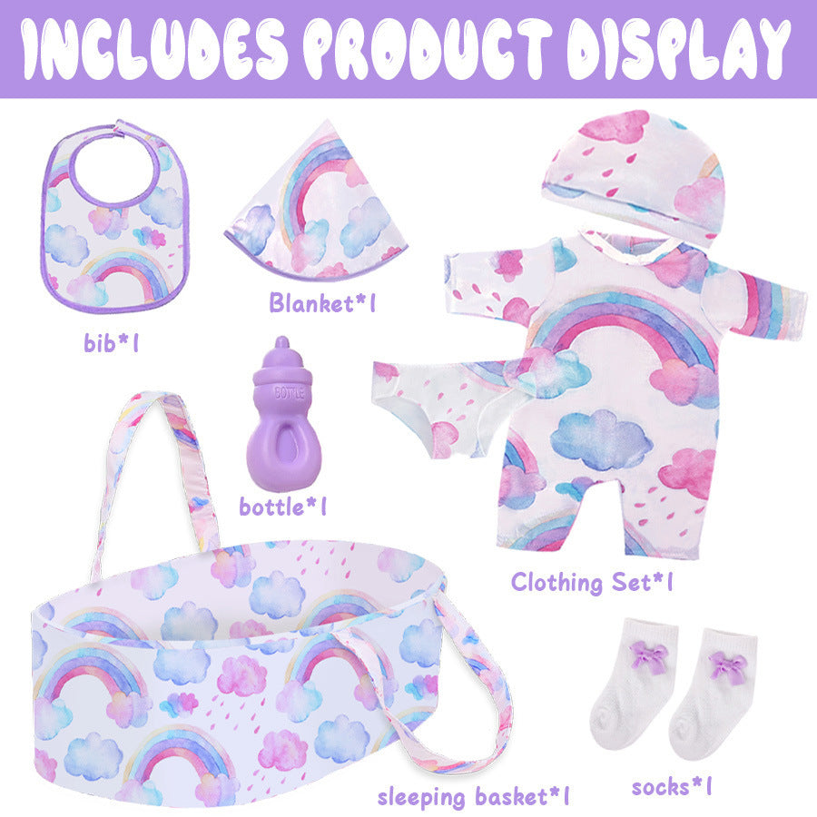 Rainbow Cloth, Carrier and Accesories for 16-18 Inches Dolls