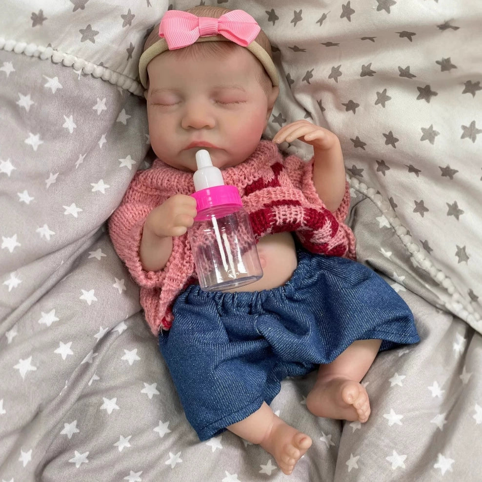 30cm Realistic Sleeping Mini Reborn Dolls Girls-Levi