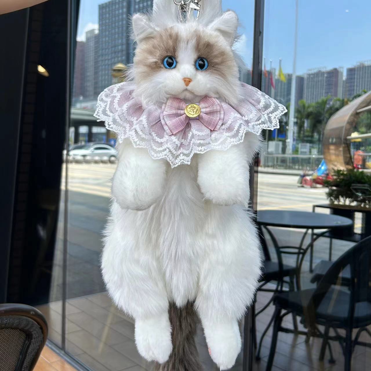 Cute Lifelike Simulation Ragdoll Cat Plush Backpack