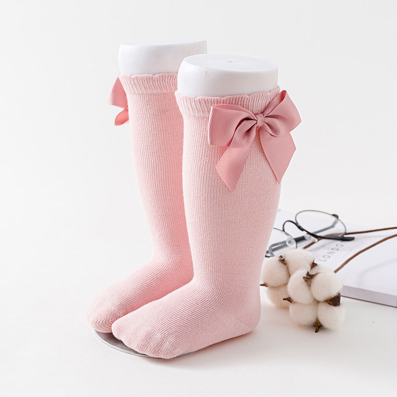Solid Color Knee Length Butterfly Socks for Baby