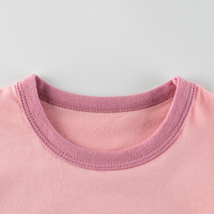 Pink Ice Cream Print Crew Neck Short Sleeve T-Shirt