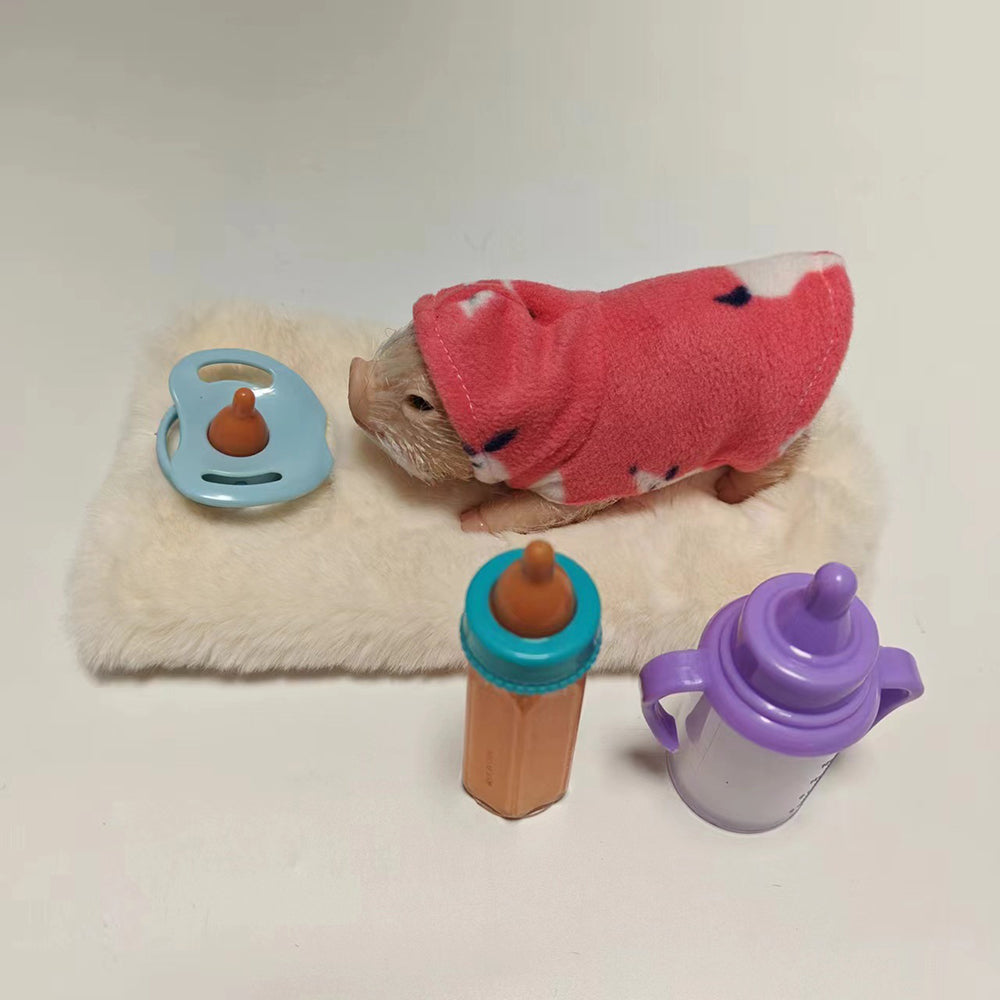 12cm realistic silicone mini reborn pig with open eyes