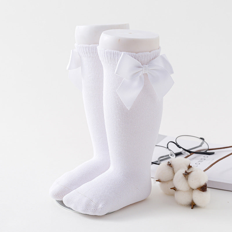 Solid Color Knee Length Butterfly Socks for Baby