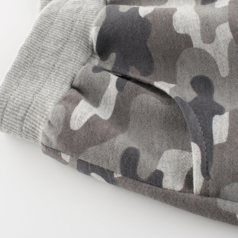 Gray camouflage short pants for boys