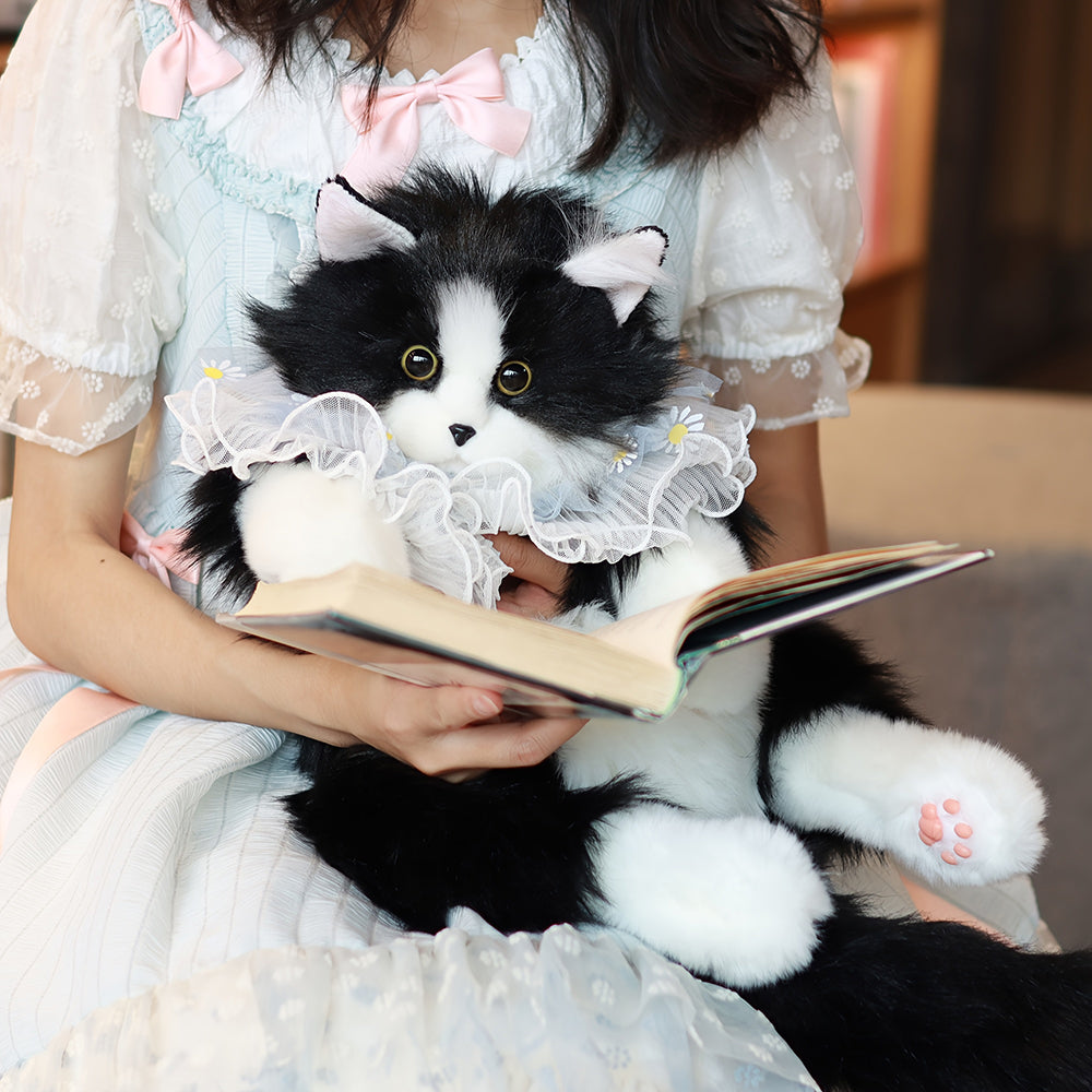 Adorable Handmade Lifelike Plush Kitten Backpack