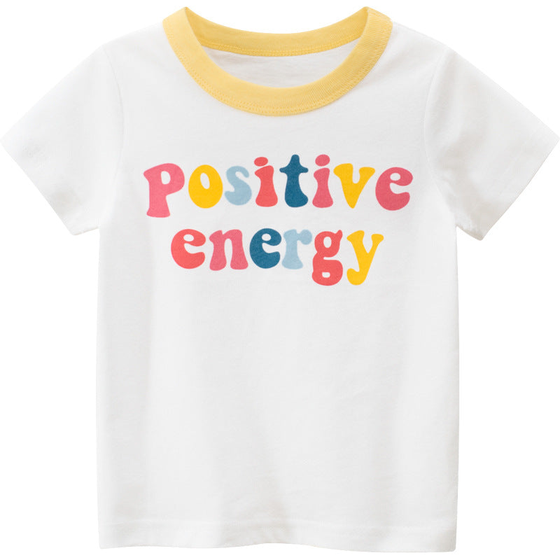 White Letter Print Short Sleeve T-Shirt