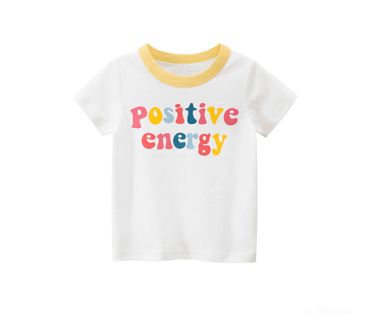 White Letter Print Short Sleeve T-Shirt